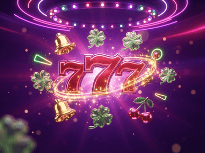 A vibrant digital display of a luxury online casino environment